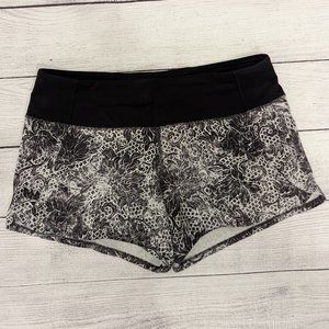 Lululemon Run Times Shorts 6 White Black Multi